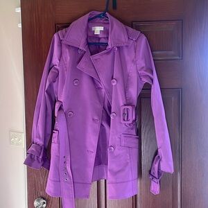 KENAR women’s trench/rain coat, size medium purple